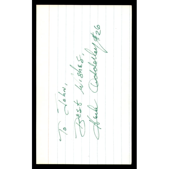 Herb Adderley Autographed 3x5 Index Card Green Bay Packers "To John" SKU #248464