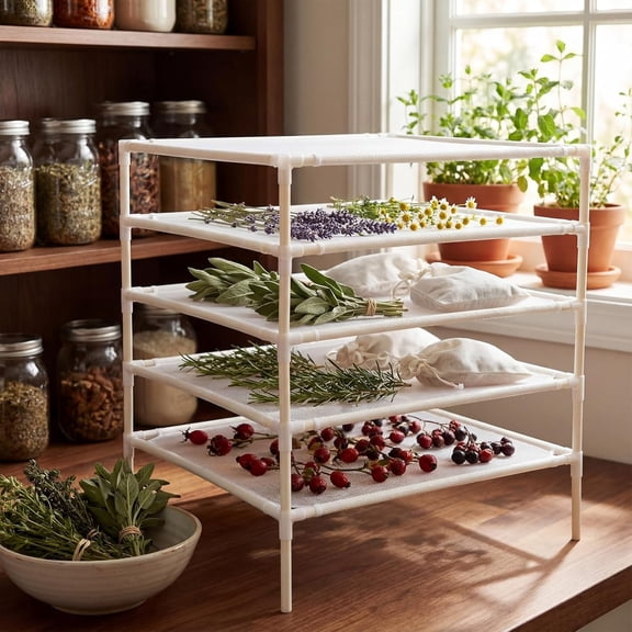 Herb Drying Rack Drying Net Dryer Stand for Fresh Herbs Flowers Tea Fruits Vegetables Plant Pasta Dry Laundry Clothes Specimens