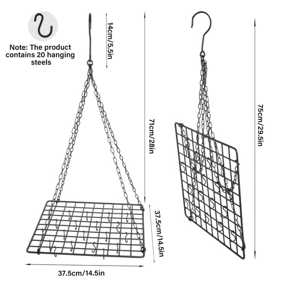 Herb Drying Rack - Hanging Mesh Dryer for Garlic, Onion, Herbs, and Plants | Space-Saving Design (14.5x28 Inches) - Perfect for Kitchen and Garden Use - Easy to Clean and Store