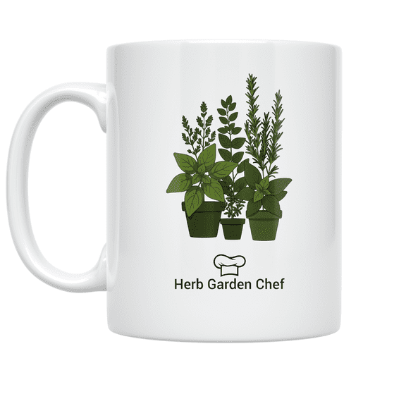 Herb Garden Chef Design - Kitchen Enthusiast - 11 oz Ceramic Coffee Mug