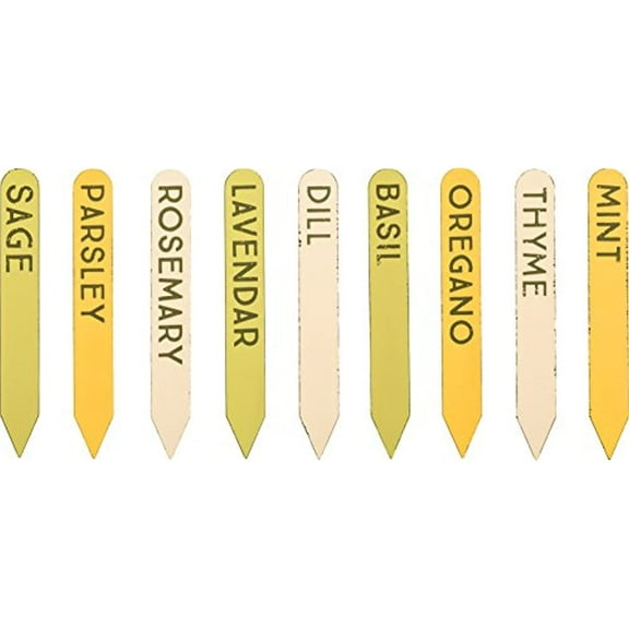 Herb Garden Plant Labels - Tin Herb Markers - Set of 9
