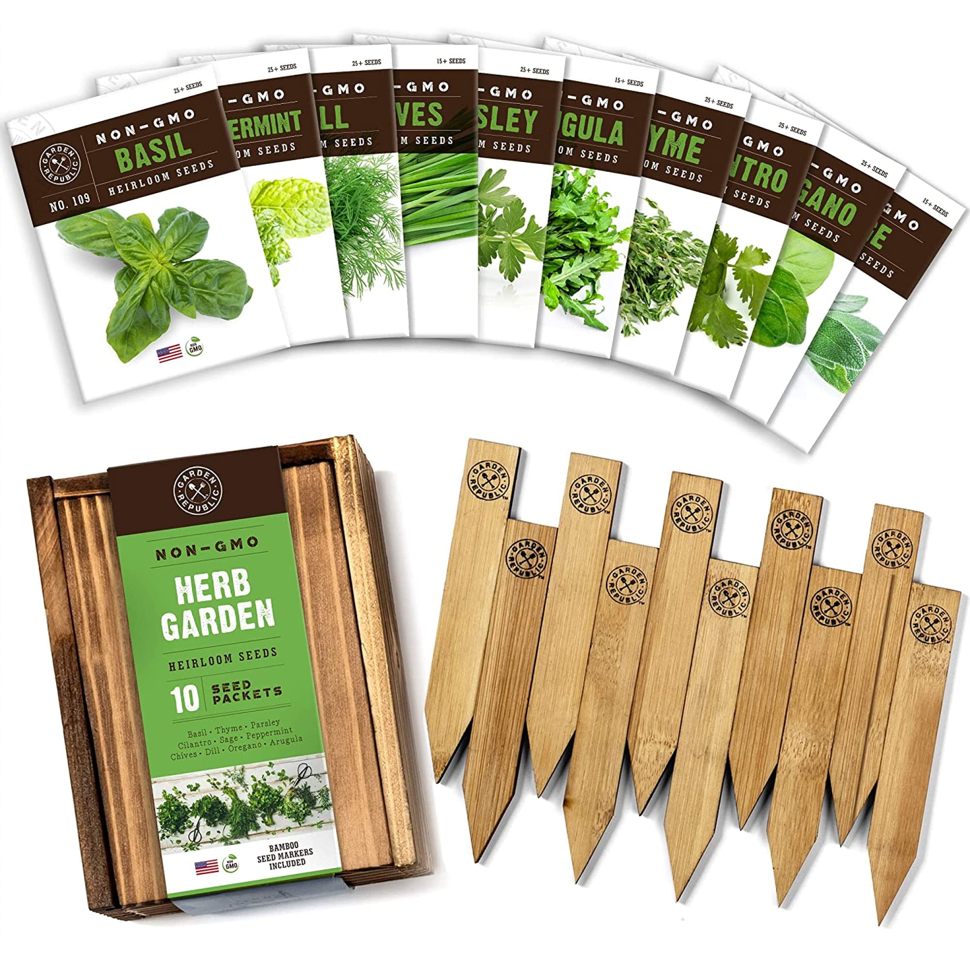 Herb Garden Seeds for MMF7 Planting 10 Culinary Herb Seed Packets Kit