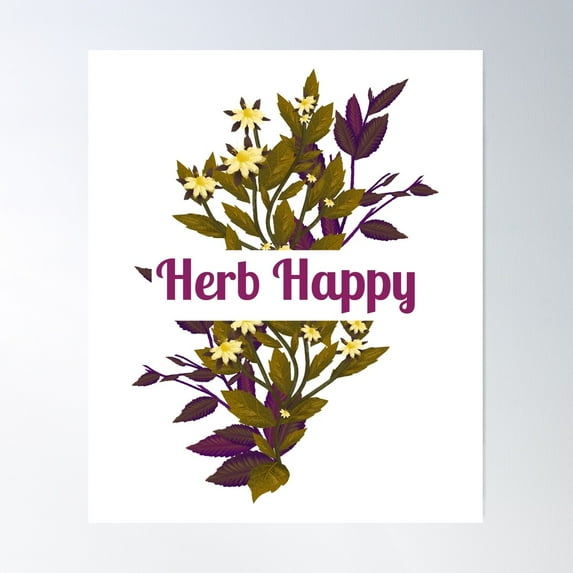 Herb Happy Herb Gardening Poster Wall Art, Modern Wall Decor For Living Room Bedroom, 16x24 UNFRAMED
