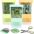 Herb Keeper Set 3 Pack Herb Saver+1 Pack Herb Scissors+2 Pack Herb