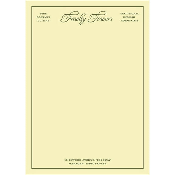 Herb Lester Associates Fictional Hotel Notepads: Fawlty Towers: Fictional Hotel Notepad Set (Other)