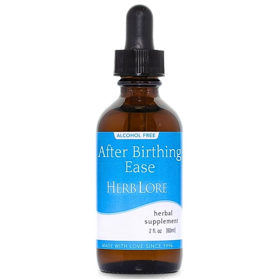 Herb Lore After Birthing Ease Tincture – Herbal Postpartum Drops for After Birth Cramping & Contractions with Cramp Bark, Blue Cohosh & Motherwort (2 fl oz)
