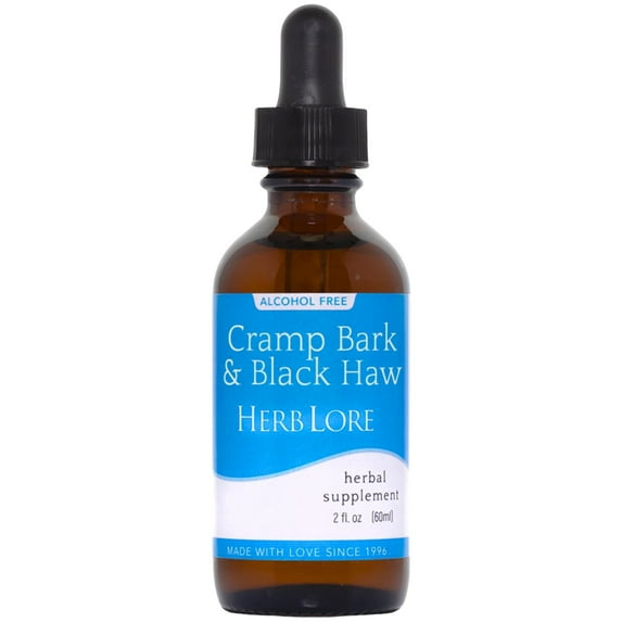 Herb Lore Cramp Bark & Black Haw Tincture – Alcohol Free Liquid Herbal Menstrual Cramp Supplement Drops for Period Cramps, Muscle Tension & Uterine Support (2 fl oz)