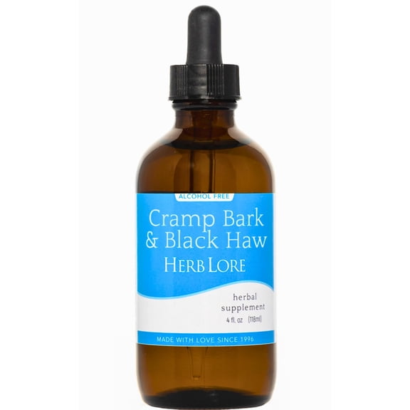 Herb Lore Cramp Bark & Black Haw Tincture – Alcohol Free Liquid Herbal Menstrual Cramp Supplement Drops for Period Cramps, Muscle Tension & Uterine Support (4 fl oz)