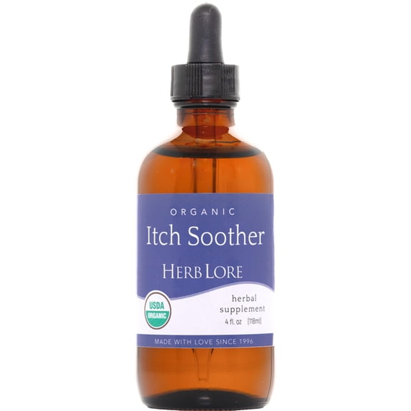 Herb Lore Organic Itch Soother Tincture - Soothes Itchy Pregnancy Skin & Rash (4 fl oz)