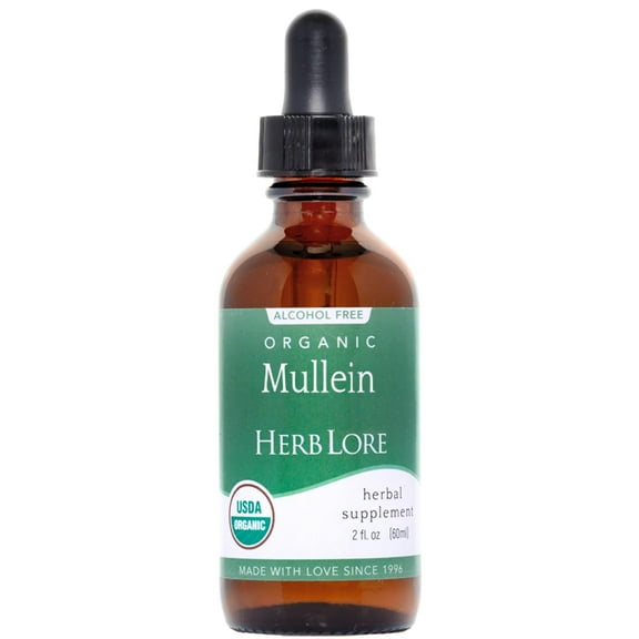 Herb Lore Organic Mullein Tincture - Mullein Drops for Lungs - Liquid Mullein Leaf Extract for Kids & Adults - Alcohol Free (2 fl oz)