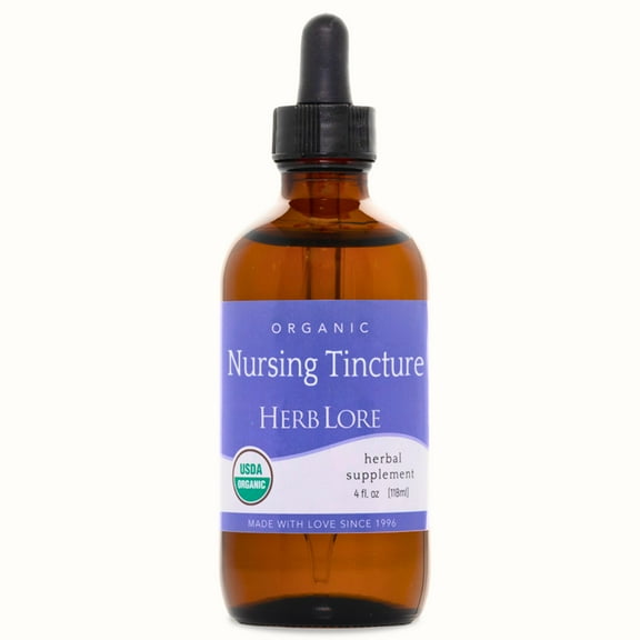 Herb Lore Organic Nursing Tincture - Liquid Lactation Support Drops to Increase Breast Milk Supply (4 fl oz)