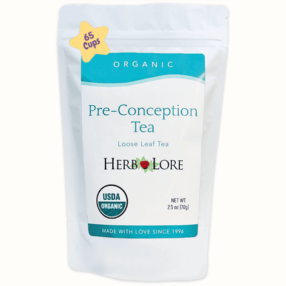 Herb Lore Organic Preconception Fertility Tea, Caffeine-Free, 65 Cups