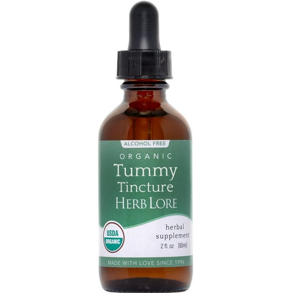 Herb Lore Organic Tummy Tincture - Alcohol Free Drops for Occasional Upset Stomach & Gas (2 fl oz))