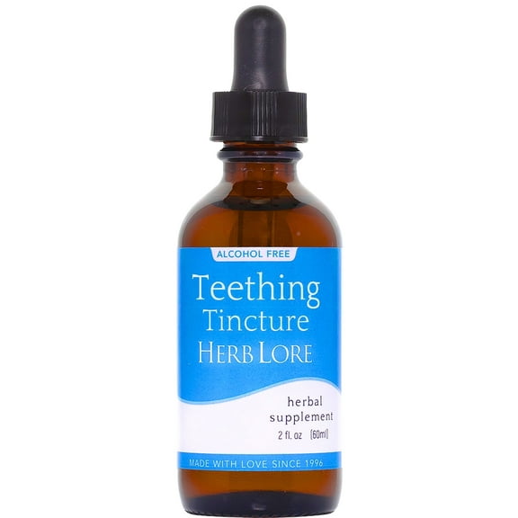Herb Lore Teething Tincture - Soothing Herbal Drops with Catnip, Chamomile & Passionflower for Babies & Toddlers, 2 fl oz