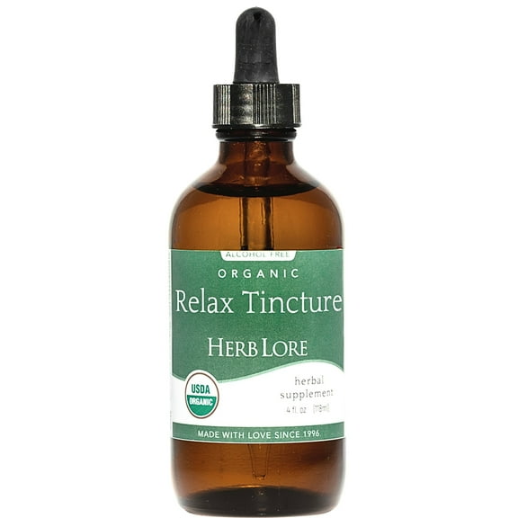 Herb Lore USDA Organic Relax Tincture - Herbal Relaxation Blend with Lemon Balm