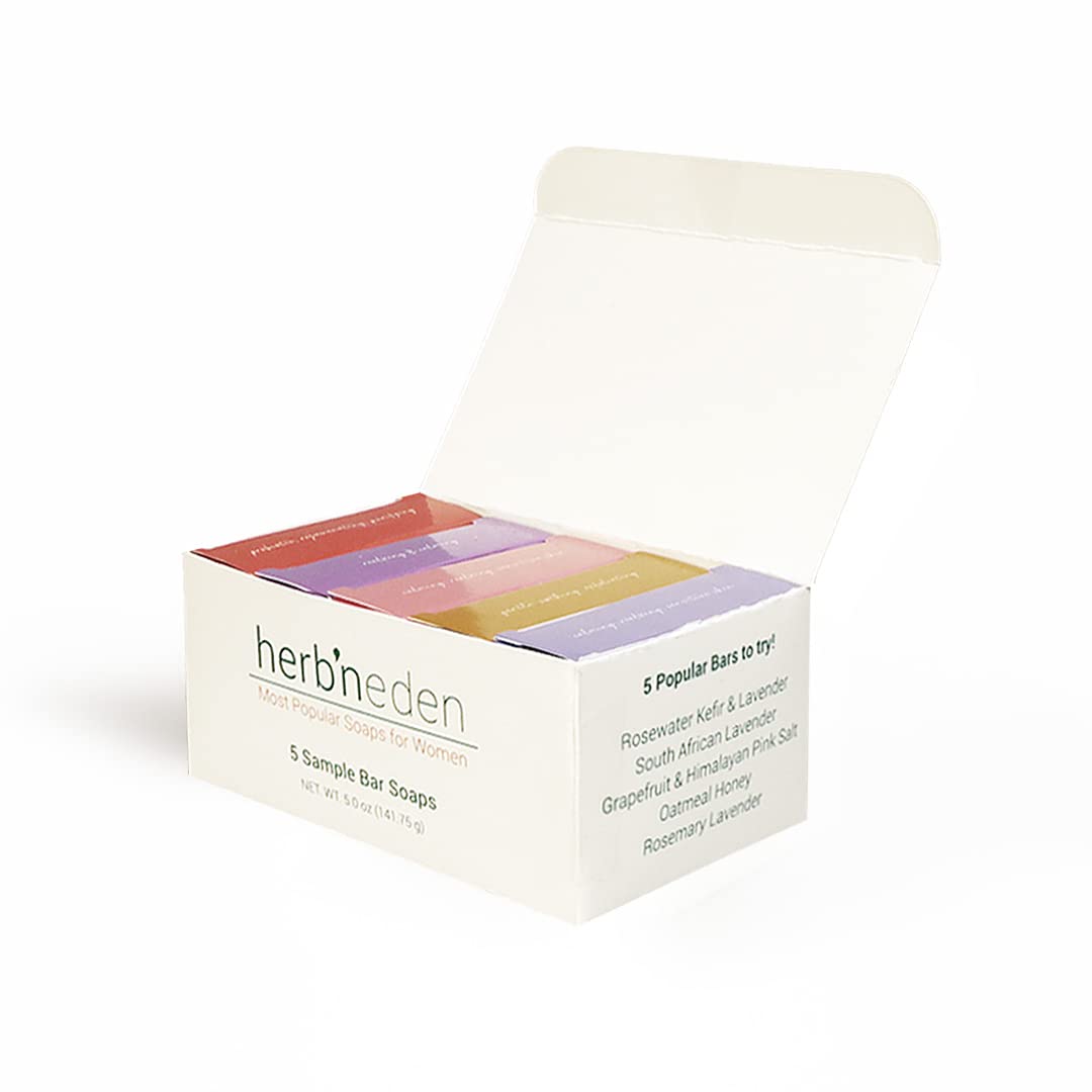 Herb’N Eden Pack of 5 Soaps for Women 100 Natural Ingredients