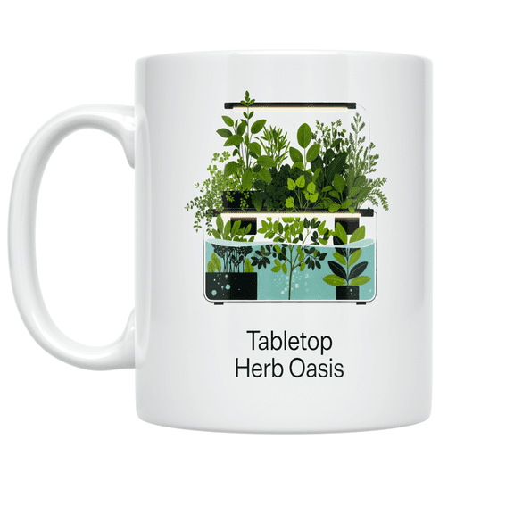 Herb Oasis Hydroponic Design - Plant Lover - 11 oz Ceramic Coffee Mug