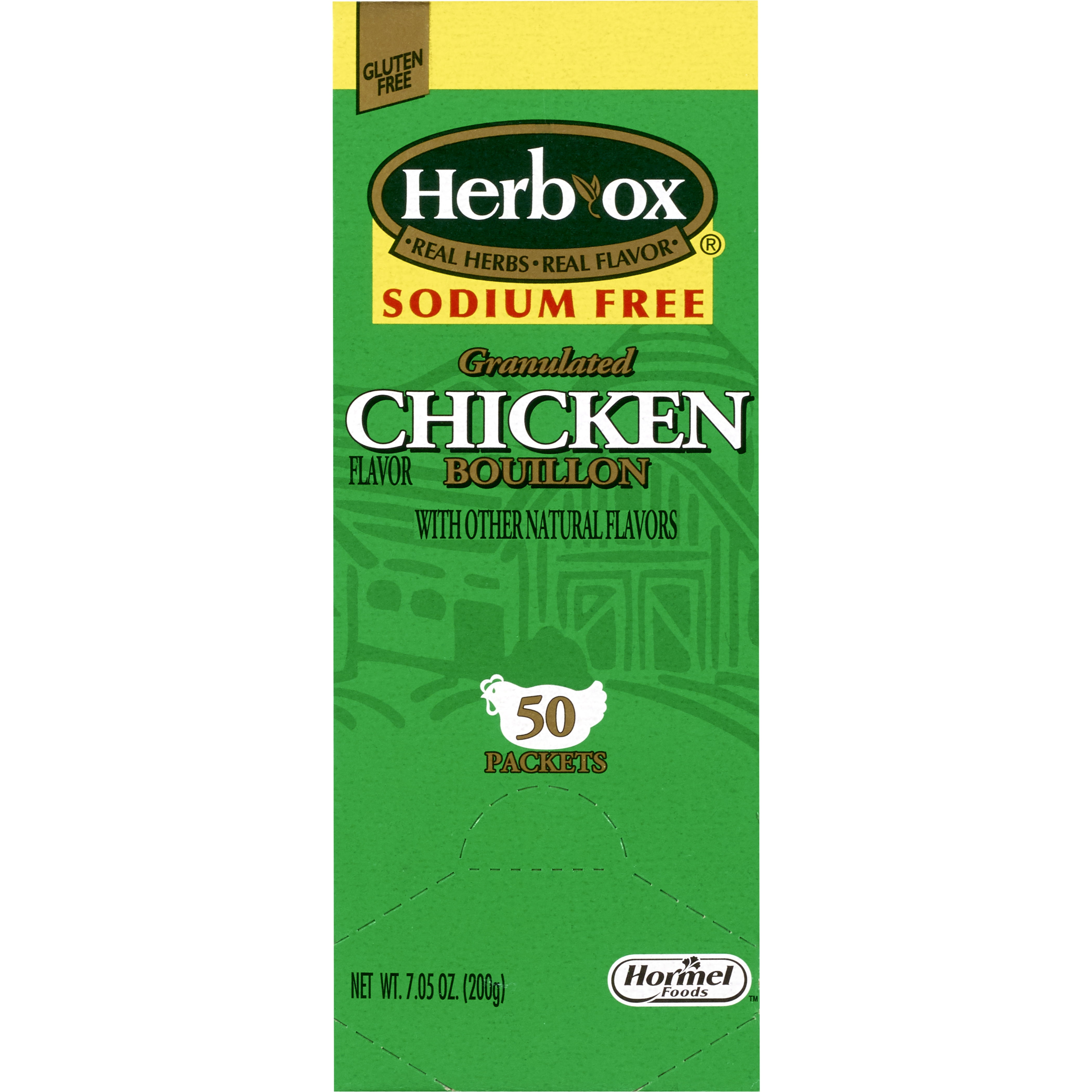 HerbOx Sodium Free Instant Broth Chicken Flavor 8 oz Packet 50 Ct