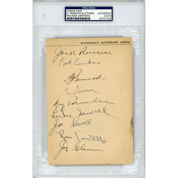 Herb Pennock , Goose Goslin , Luke Sewell, Joe Sewell Signed Album Page - PSA/DNA - Fanatics Authentic Certified