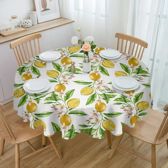 Herb Plant Flower Round Tablecloth Wedding Hotel Table Cover Holiday Dining Table Waterproof Tablecloth