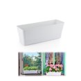 thumbnail image 1 of Herb Planter Pot,12x3.8x4.6In Plastic Window Box with Drainage for ,Reusable Rectangular Windowsill Planter for Porch,Home Decor,White,1Pack, 1 of 6