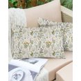 Herb Plants Botanical Leaves with Flower Outdoor Pillow Covers Set of 2