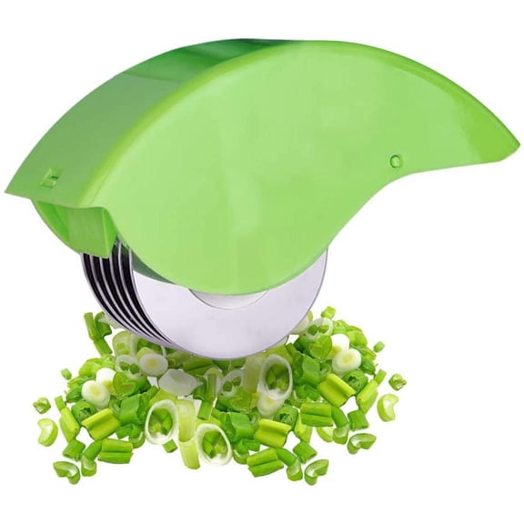 Herb Roller Mincer, Manual Hand Scallion Chive Mint Cutter with 6 Stainless Steel Blade Kitchen vegetable chop
