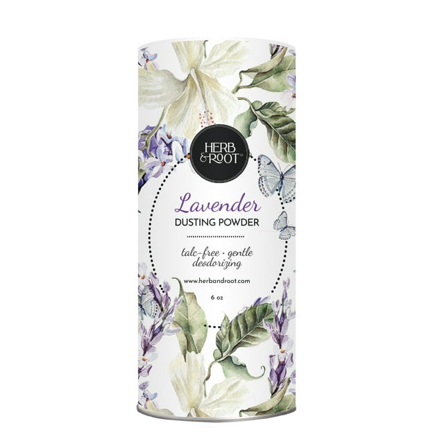 Herb & Root Lavender Fragrance Dusting Powder for Women or Men Scented Talc Free Body Powder