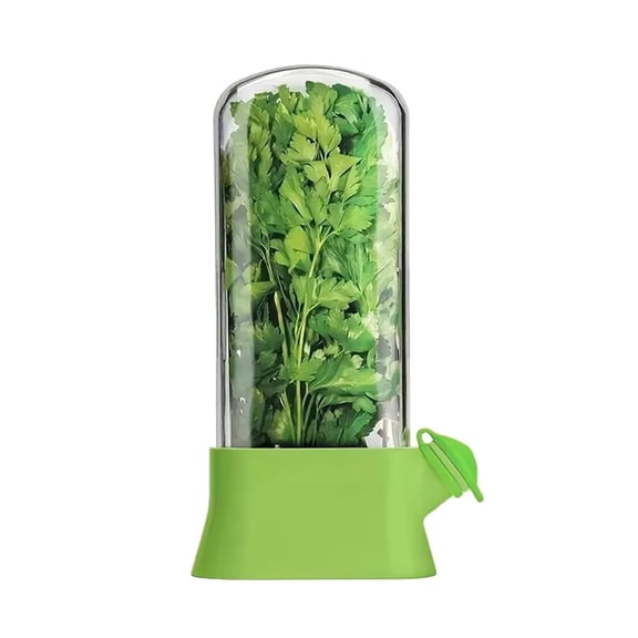 Herb Saver Container Anti-Crush Eco-Fresh Cup Vegetable and Herb Fresh-Keeping Cup with Water Reservoir Case Green