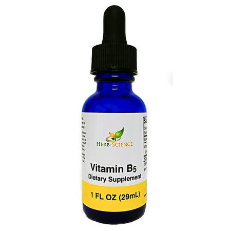 Herb-Science Vitamin B5 Pantothenic Acid, Alcohol-Free Liquid Drops Extract Maintain Healthy Hormones, Support Heart Health, Help Keep Skin and Hair Healthy and Support Immune System