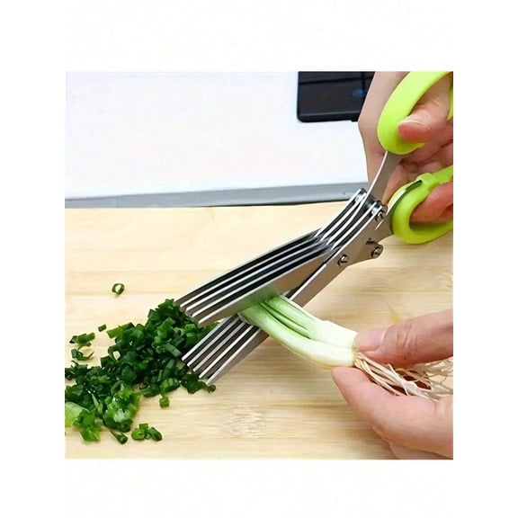 Herb Scissors 5 Blade Stainless Steel Cutter Quick Multipurpose Kitchen Shears