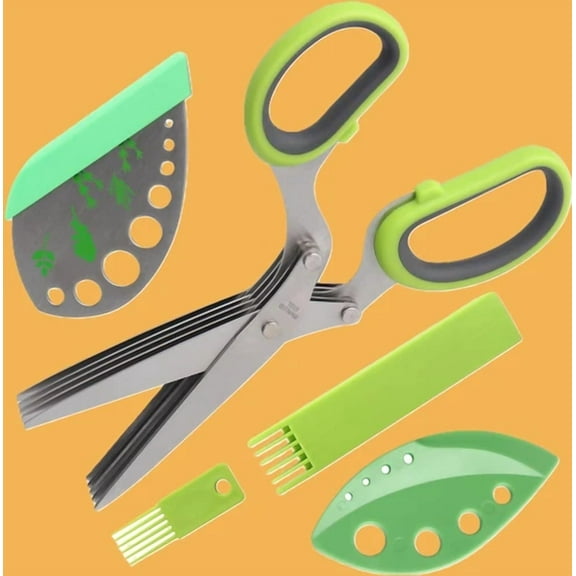 Herb Scissors Stainless Steel 5 Blade Kitchen Scissors, Dishwasher Safe, Tool