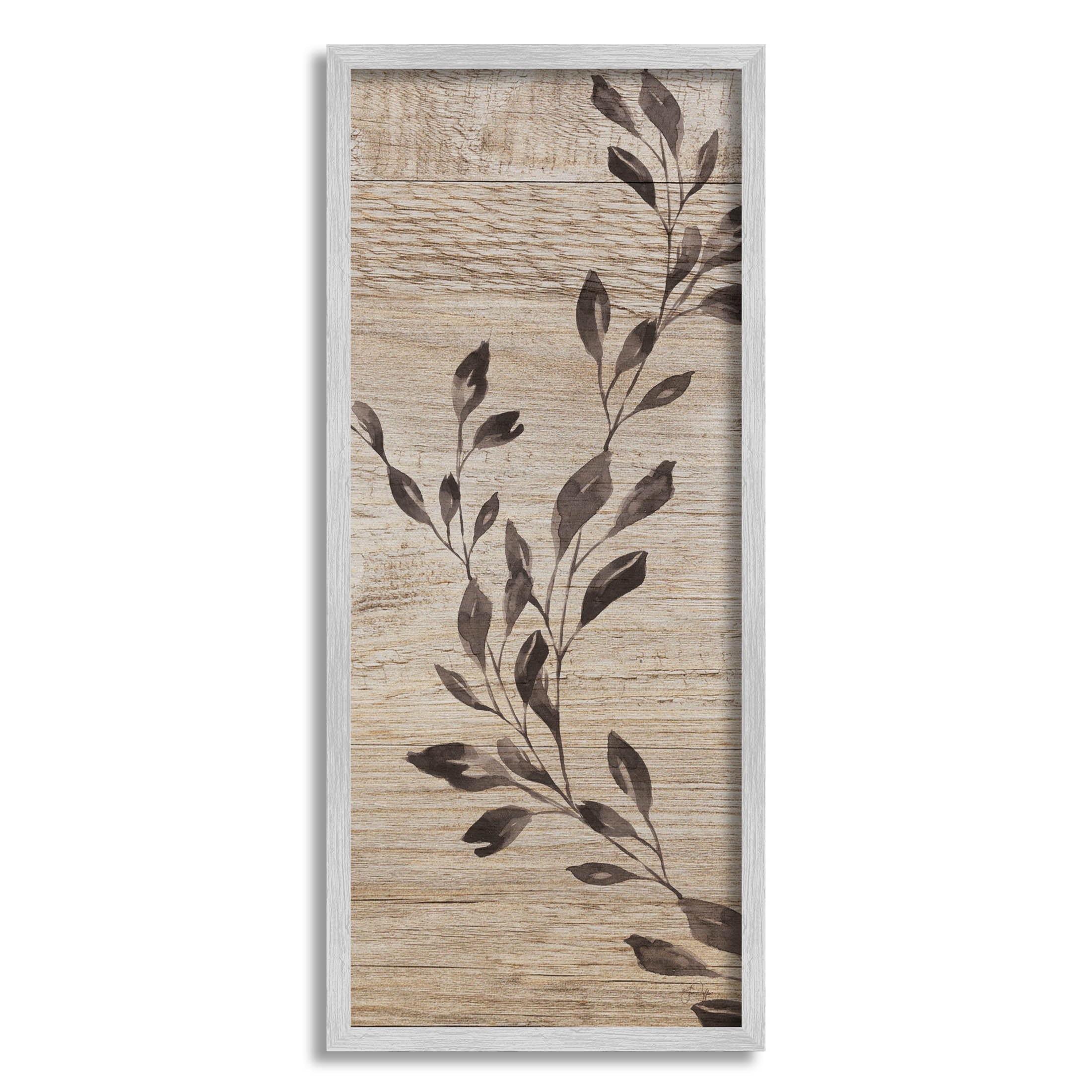 Herb Sprig Botanical Plant Botanical & Floral Graphic Art Gray Framed Art Print Wall Art