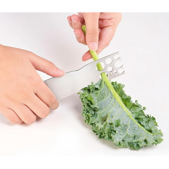 Herb Stripper Stainless Steel Kitchen Herb Leaf Stripping Tool Metal Herb Pealer LooseLeaf Kale Razor for Kale, Chard, Collard Greens, Thyme, Basil, Rosemary