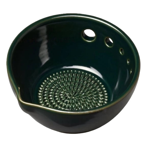 Herb Stripper Tool, Garlic Grinding Bowl With Spout, 5-Hole Leaf Mincing Accessory, Manual Kitchen Processing Tool, Mincing and Juicing Grinder Bowl