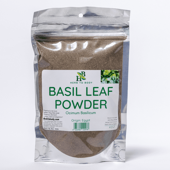 Herb To Body Basil Leaf Powder | Ocimum Basilicum | Wildcrafted | 4oz