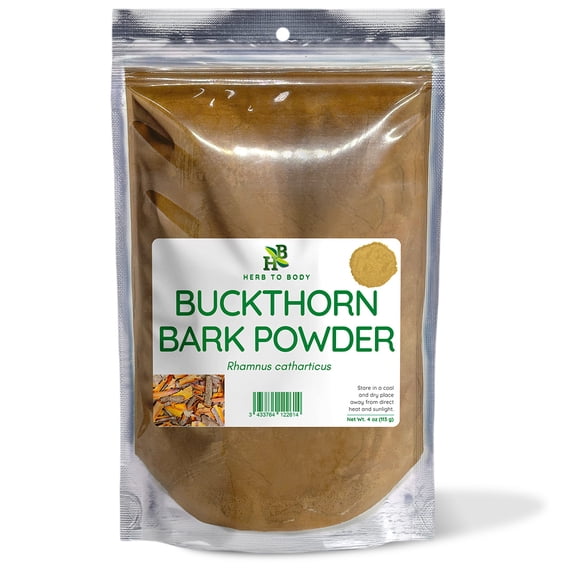 Herb To Body Buckthorn Bark Powder | Rhamnus Catharticus | Wildcrafted | 4oz