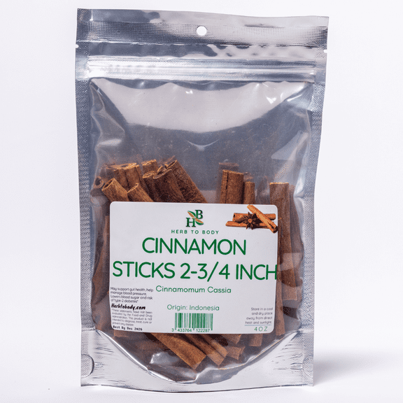 Herb To Body Cinnamon Sticks 2-3/4 inch | Cinnamomum Cassia | Wildcrafted | 4oz