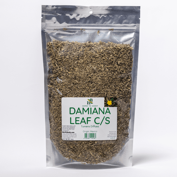 Herb To Body Damiana Leaf C/S | Cut & Sifted | Turnera Diffusa | Wildcrafted | 4oz