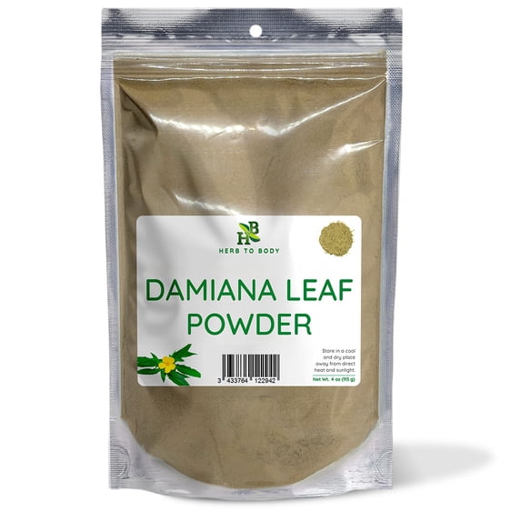 Herb To Body Damiana Leaf Powder | Turnera Diffussa | Wildcrafted | 4oz