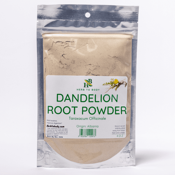 Herb To Body Dandelion Root Powder | Taraxacum Officinale | Wildcrafted | 4oz