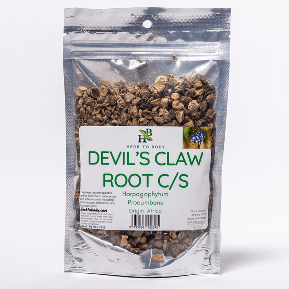 Herb To Body Devils Claw Root C/S | Cut & Sifted | Harpagophytum Procumbens | Wildcrafted | 4oz