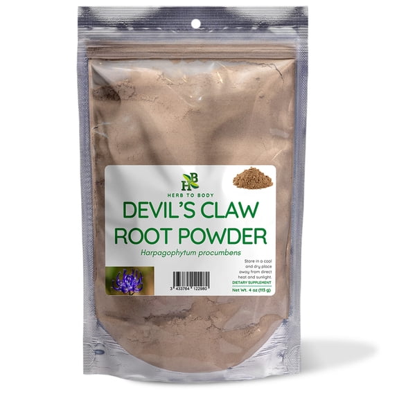 Herb To Body Devils Claw Root Powder | Harpagophytum Sp | Wildcrafted | 4oz