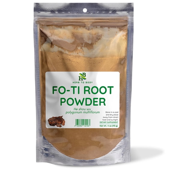 Herb To Body Fo-Ti Root Powder | Polygonum Multiflorum | Wildcrafted | 4oz
