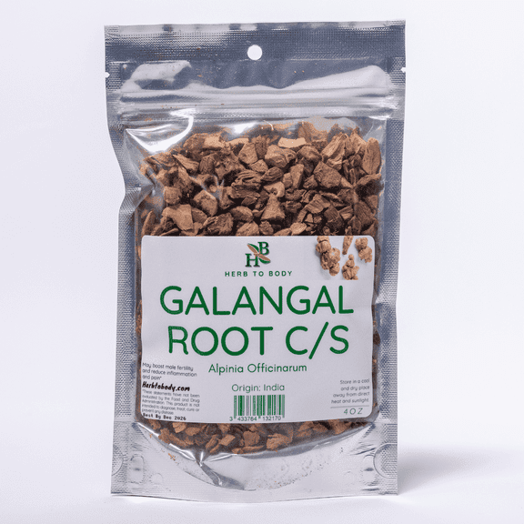 Herb To Body Galangal Root C/S | Cut & Sifted | Alpinia Officinarum | Wildcrafted | 4oz