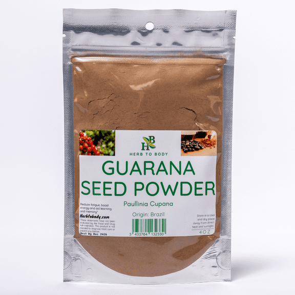 Herb To Body Guarana Seed Powder | Paullinia Cupana | Wildcrafted | 4oz