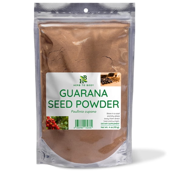 Herb To Body Guarana Seed Powder | Paullinia Cupana | Wildcrafted | 4oz