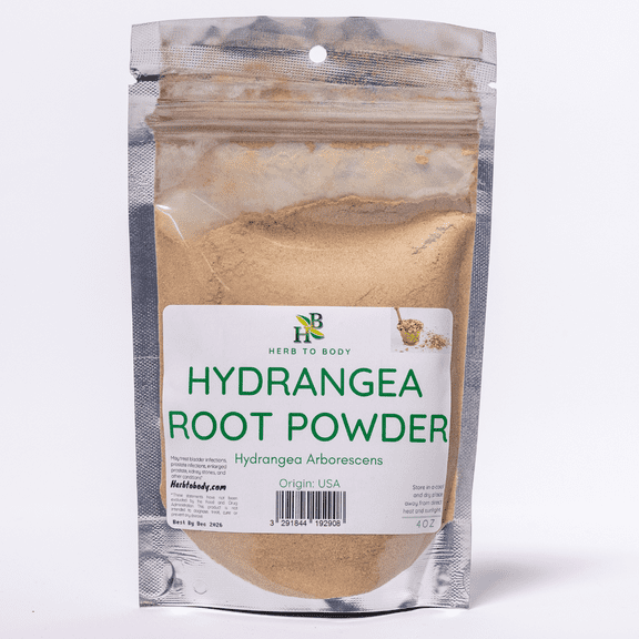Herb To Body Hydrangea Root Powder | Hydrangea Arborescens | Wildcrafted | 4oz