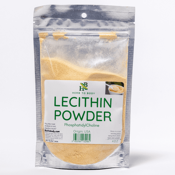 Herb To Body Lecithin Powder | Phosphatidyl Choline | Granulated | Wildcrafted | 4oz