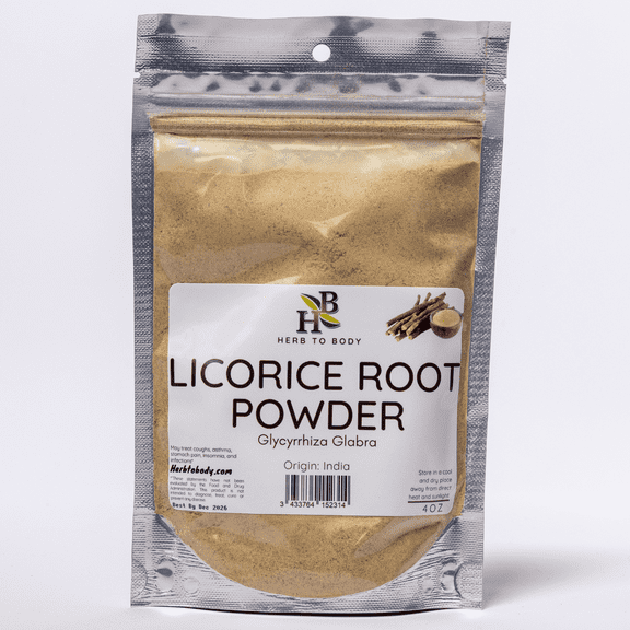 Herb To Body Licorice Root Powder | Glycyrrhiza Glabra | Wildcrafted | 4oz